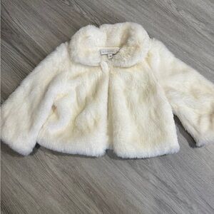 Rachel Zoe Kids Cream Faux Fur Jacket